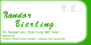 nandor bierling business card